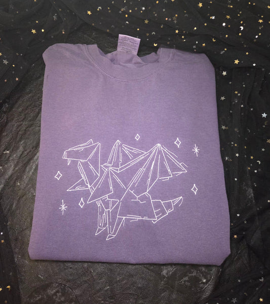 Origami Dragon Embroidered Tshirt Fairytaleavenue