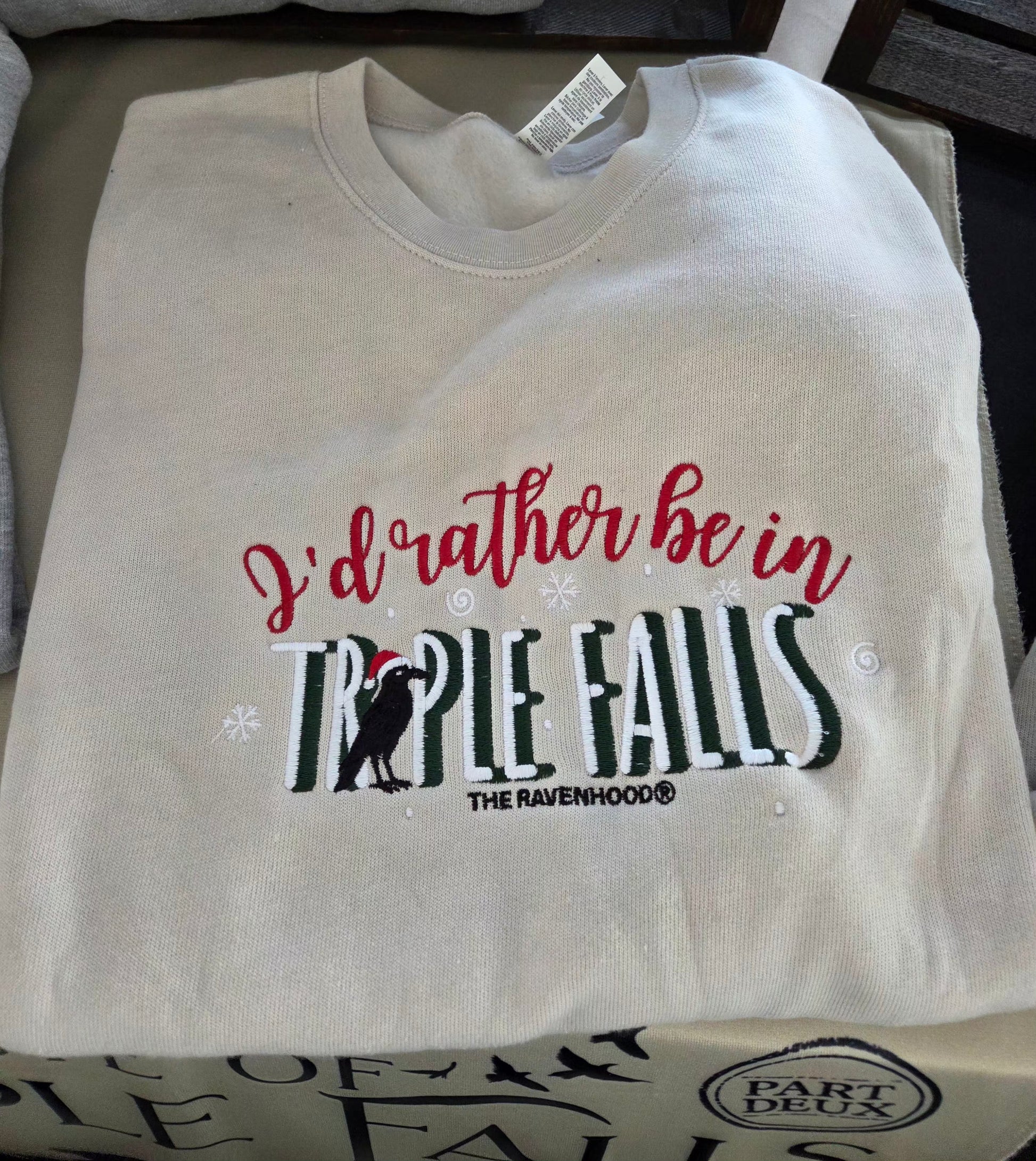 Rather Be In Triple Falls Christmas Embroidered Sweatshirt RAVENHOOD Fairytaleavenue