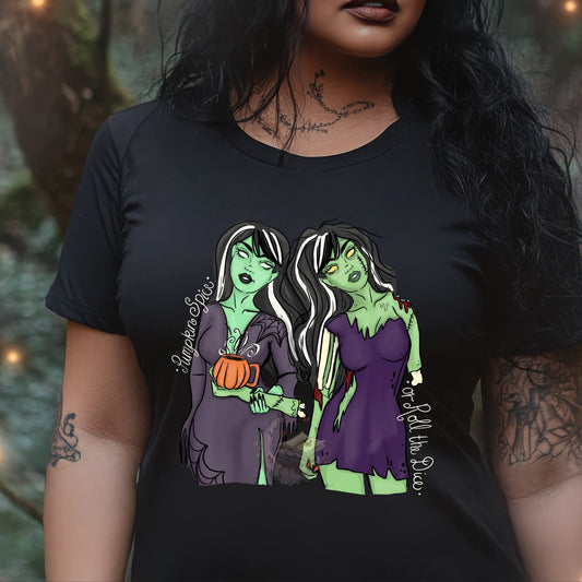 Zombie Pumpkin Spice Or Roll the Dice Halloween Tee or Sweatshirt Fairytaleavenue