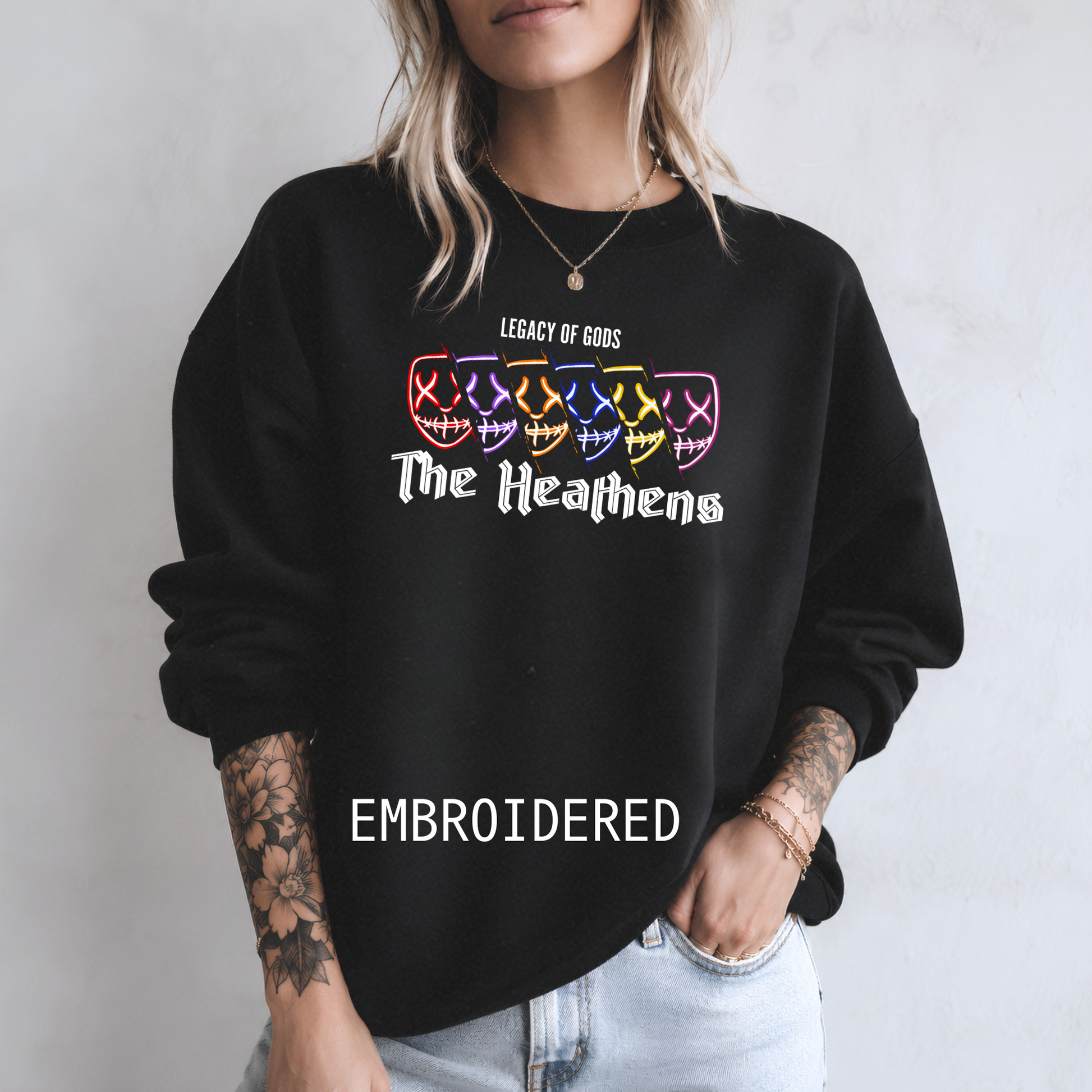 Heathens Legacy Of Gods Embroidered Sweatshirt Fairytaleavenue