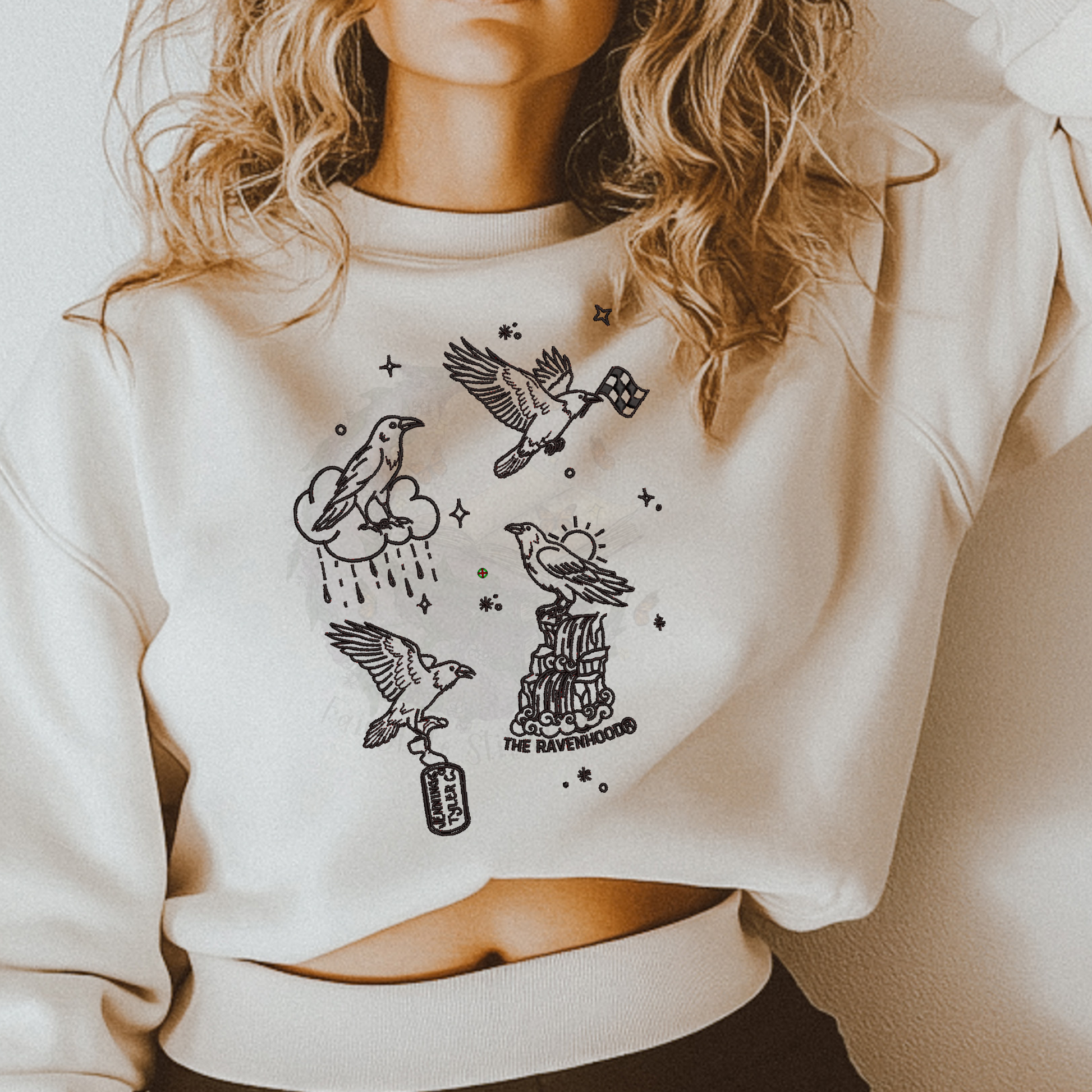 Ravenhood Flock Embroidered Sweatshirt Fairytaleavenue