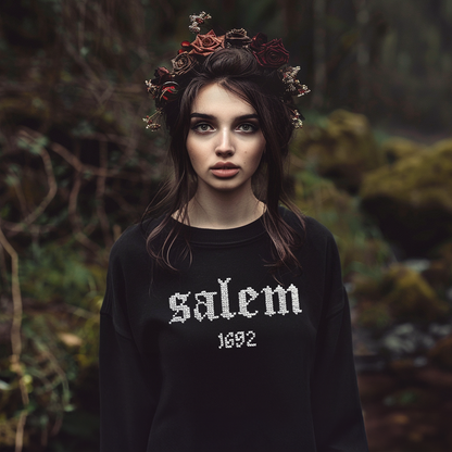 Salem 1692 Cross Stitch Embroidered Sweatshirt Fairytaleavenue