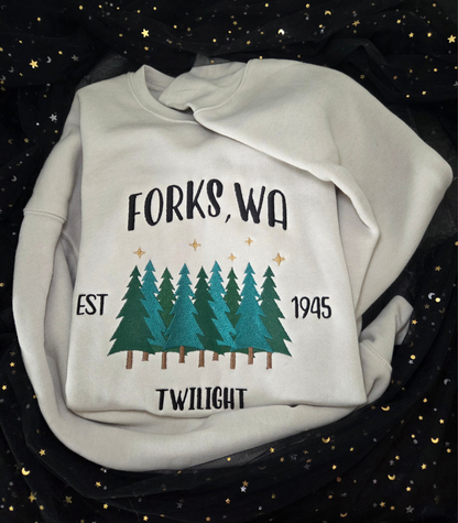 Forks WA TWL Embroidered Sweatshirt Fairytaleavenue