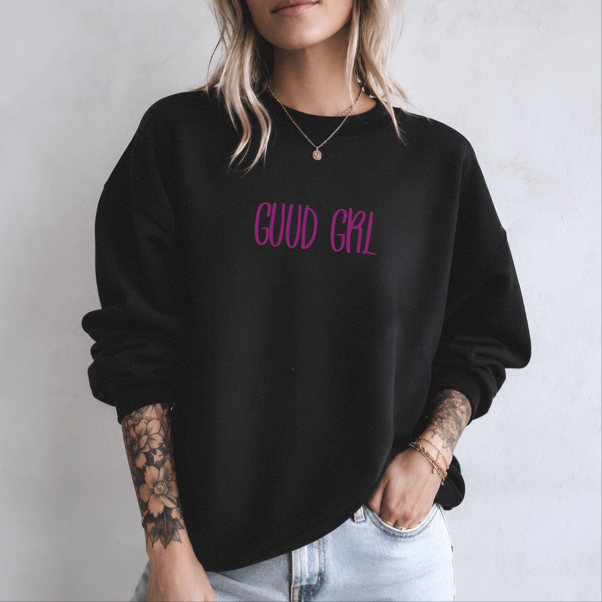 Guud Grl Embroidered Sweatshirt Fairytaleavenue