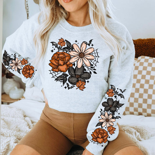 (Copy) Floral Batty Fall Halloween Tee or Sweatshirt Fairytaleavenue