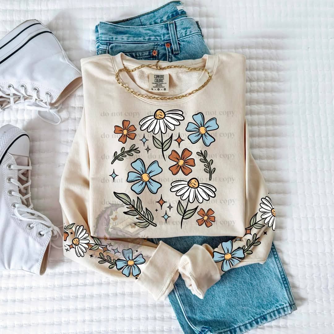 Floral Sleeves Sweatshirt or Hoodie