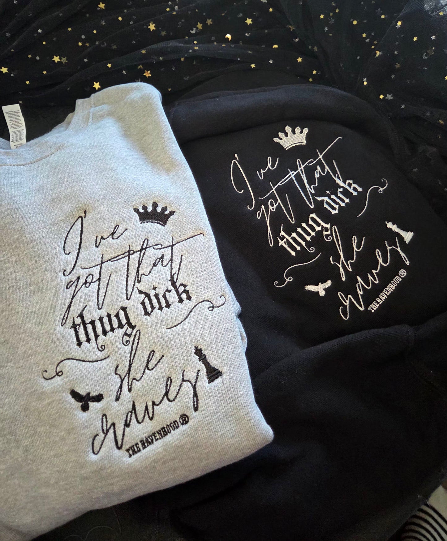 Thug Di*k Ravenhood Embroidered Sweatshirt Fairytaleavenue