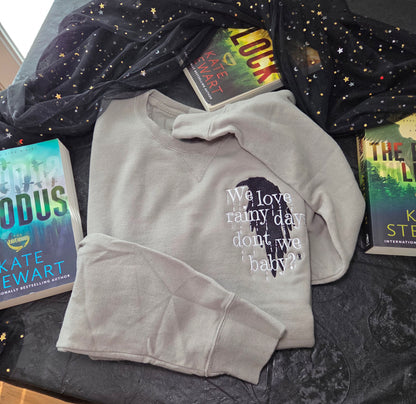We Love Rainy Days Raven Embroidered Sweatshirt Fairytaleavenue