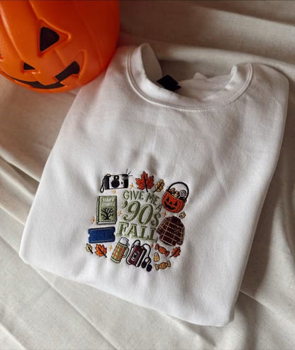 90s Fall Embroidered Front Sweatshirt or Hoodie Fairytaleavenue