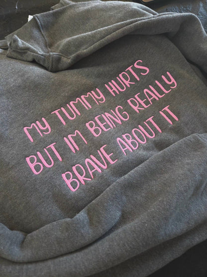 Tummy Hurts Embroidered Sweatshirt Fairytaleavenue