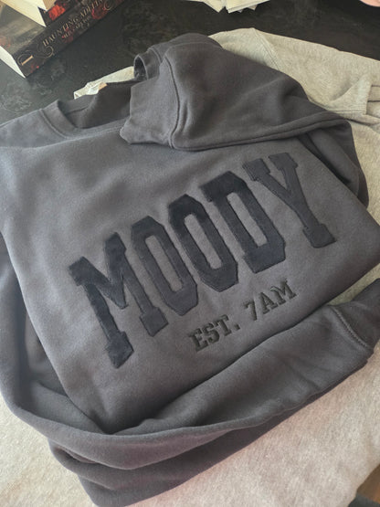 Moody Velvet Est 7 AM Embroidered Sweatshirt Fairytaleavenue