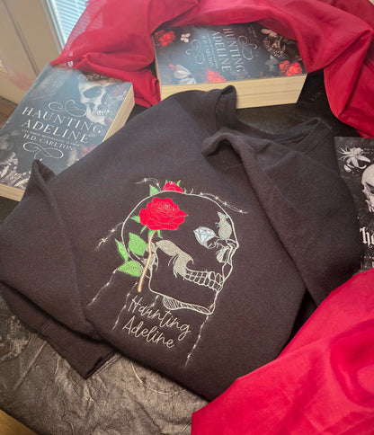 OFFICIALLY LICENSED HD CARLTON Haunting Adeline Skull Embroidered Sweatshirt Fairytaleavenue