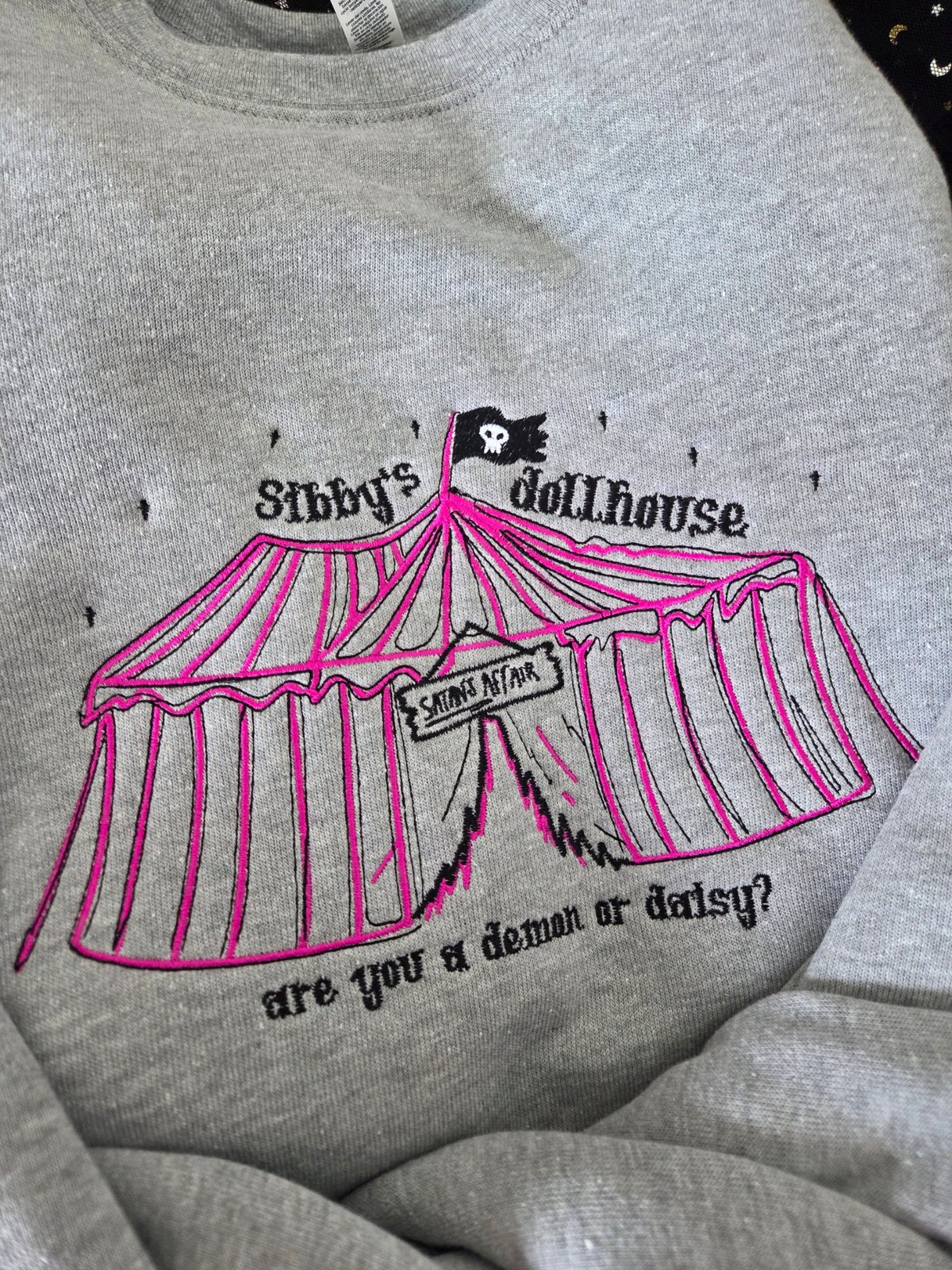 Sibbys Dollhouse Demon Daisy Embroidered Sweatshirt Fairytaleavenue