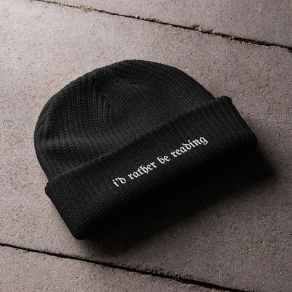 Rather Be Reading Waffle Beanie Fairytaleavenue
