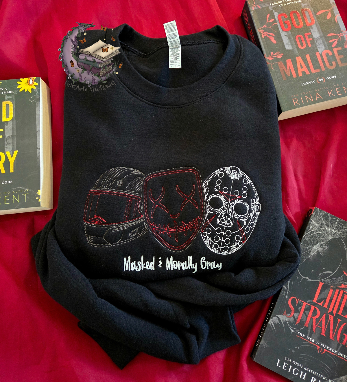 Masked & Morally Gray Embroidered Sweatshirt or Hoodie Fairytaleavenue