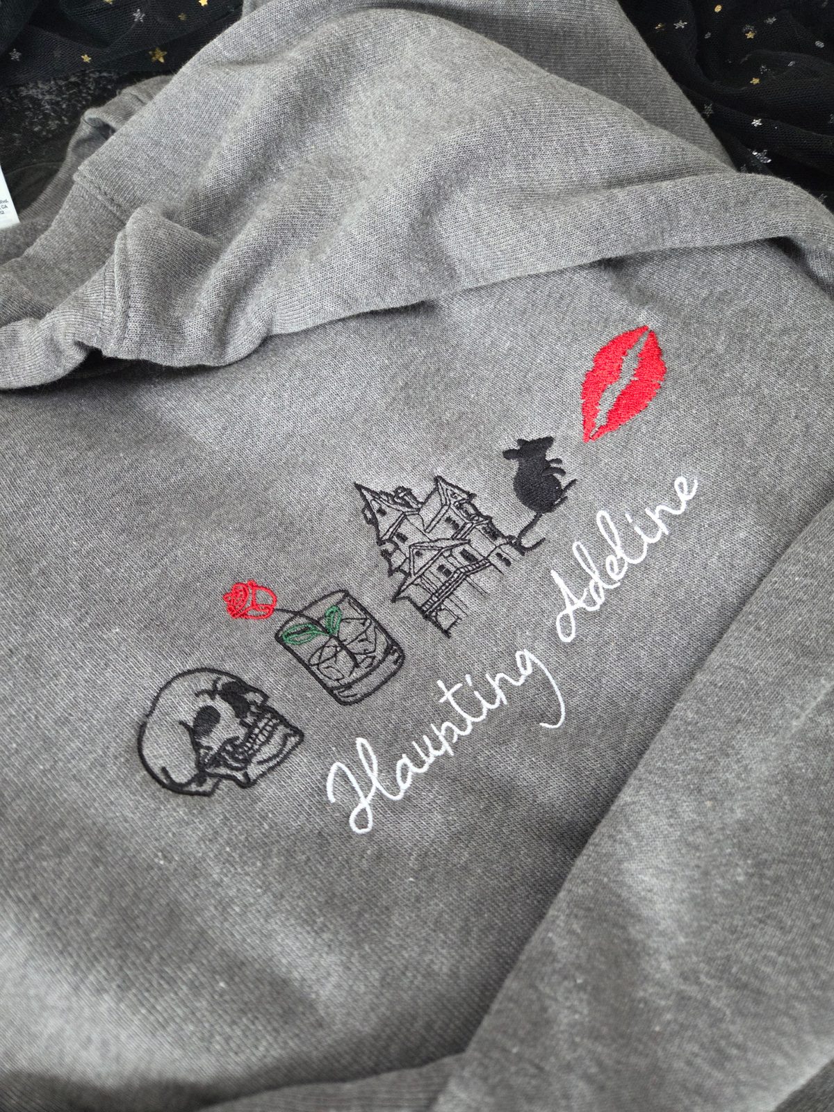 Haunting Adeline Icons Embroidered Sweatshirt Fairytaleavenue