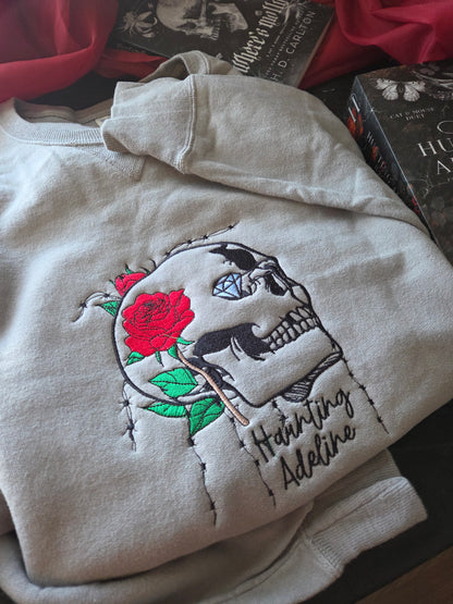 OFFICIALLY LICENSED HD CARLTON Haunting Adeline Skull Embroidered Sweatshirt Fairytaleavenue