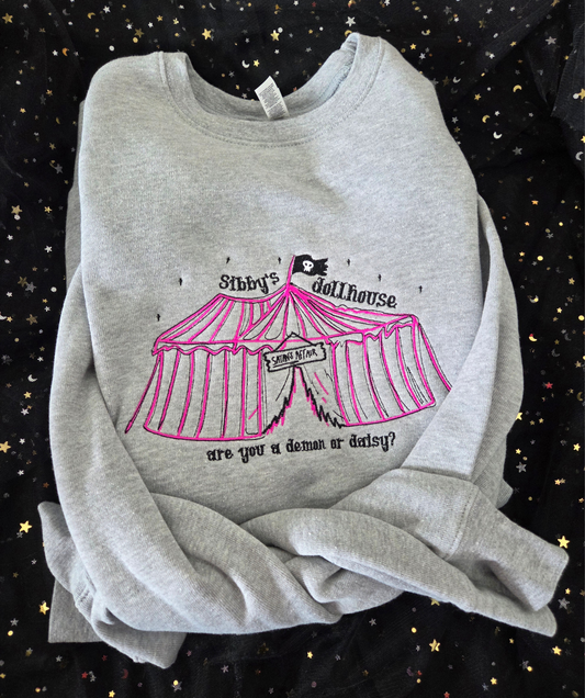 Sibbys Dollhouse Demon Daisy Embroidered Sweatshirt Fairytaleavenue
