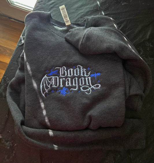 Book Dragon Sweatshirt In Grey Fairytaleavenue