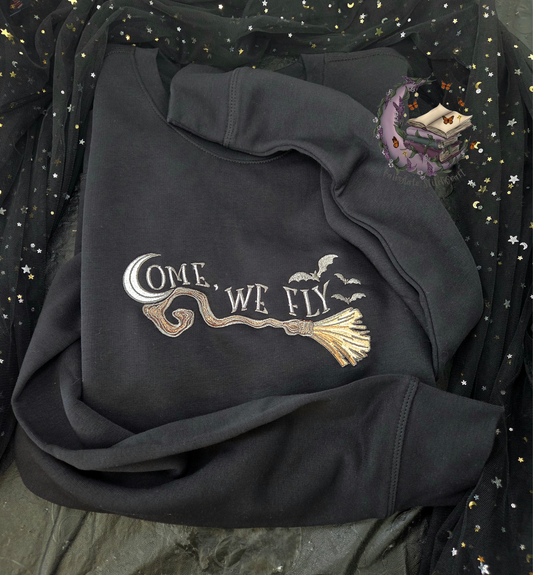 Witch We Fly Embroidered Sweatshirt Fairytaleavenue