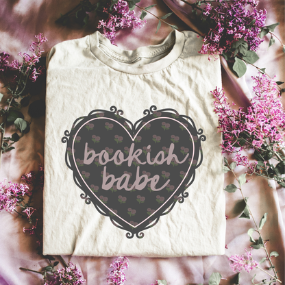 Romantic Bookish Babe Heart Graphic tee or Crop top