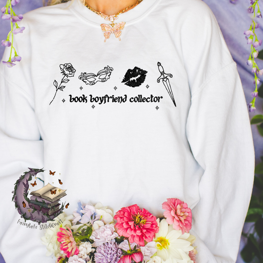 Book Boyfriend Collector Embroidered Sweatshirt or Hoodie Fairytaleavenue