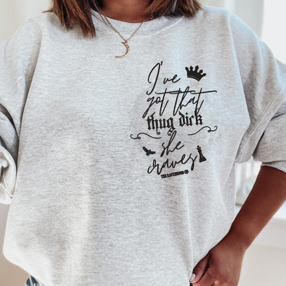 Thug Di*k Ravenhood Embroidered Sweatshirt Fairytaleavenue