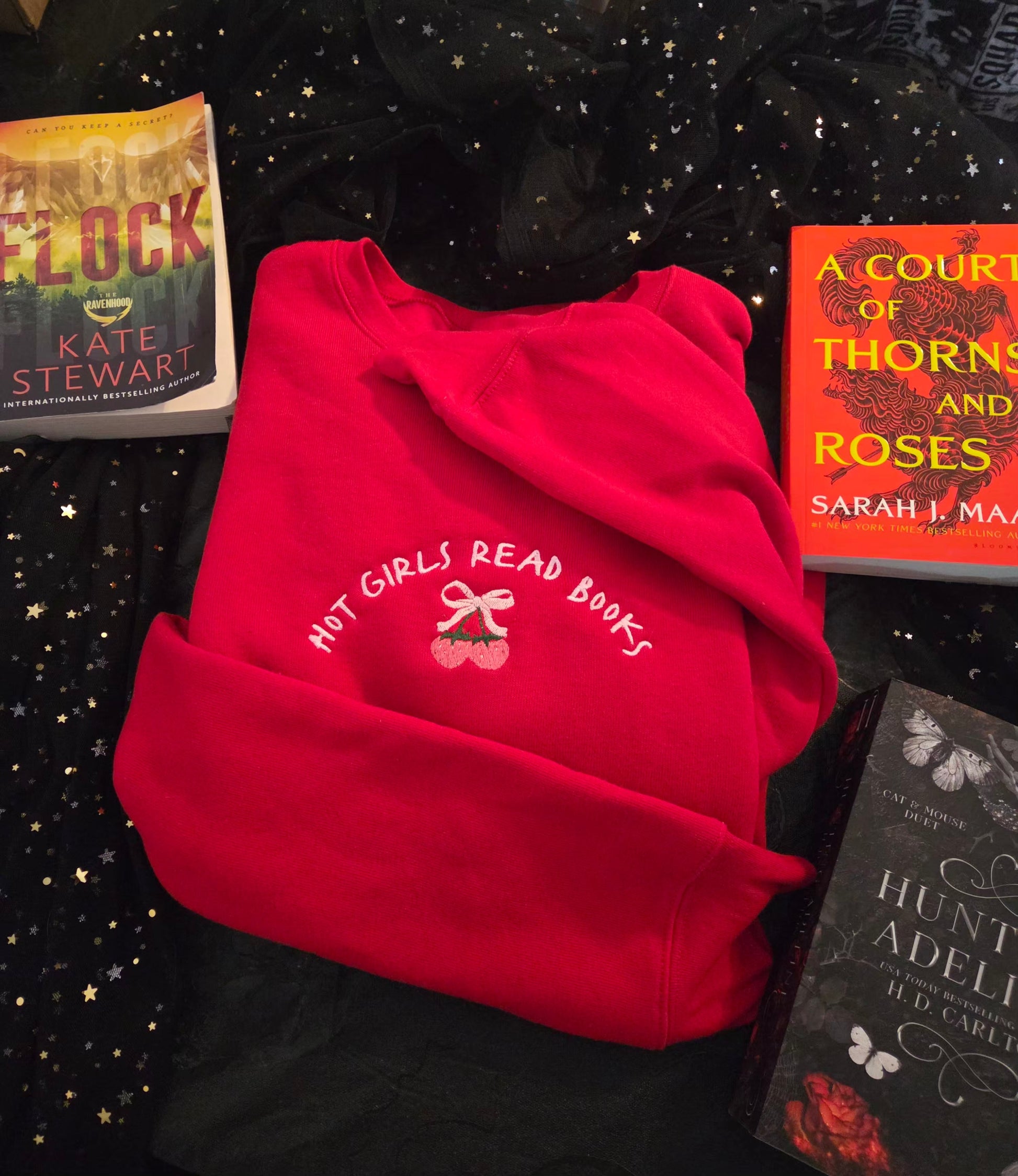 Hot Girls Read Books Sweatshirt or Hoodie EMBROIDERED Fairytaleavenue