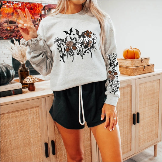 Floral bat Fall Halloween Tee or Sweatshirt Fairytaleavenue