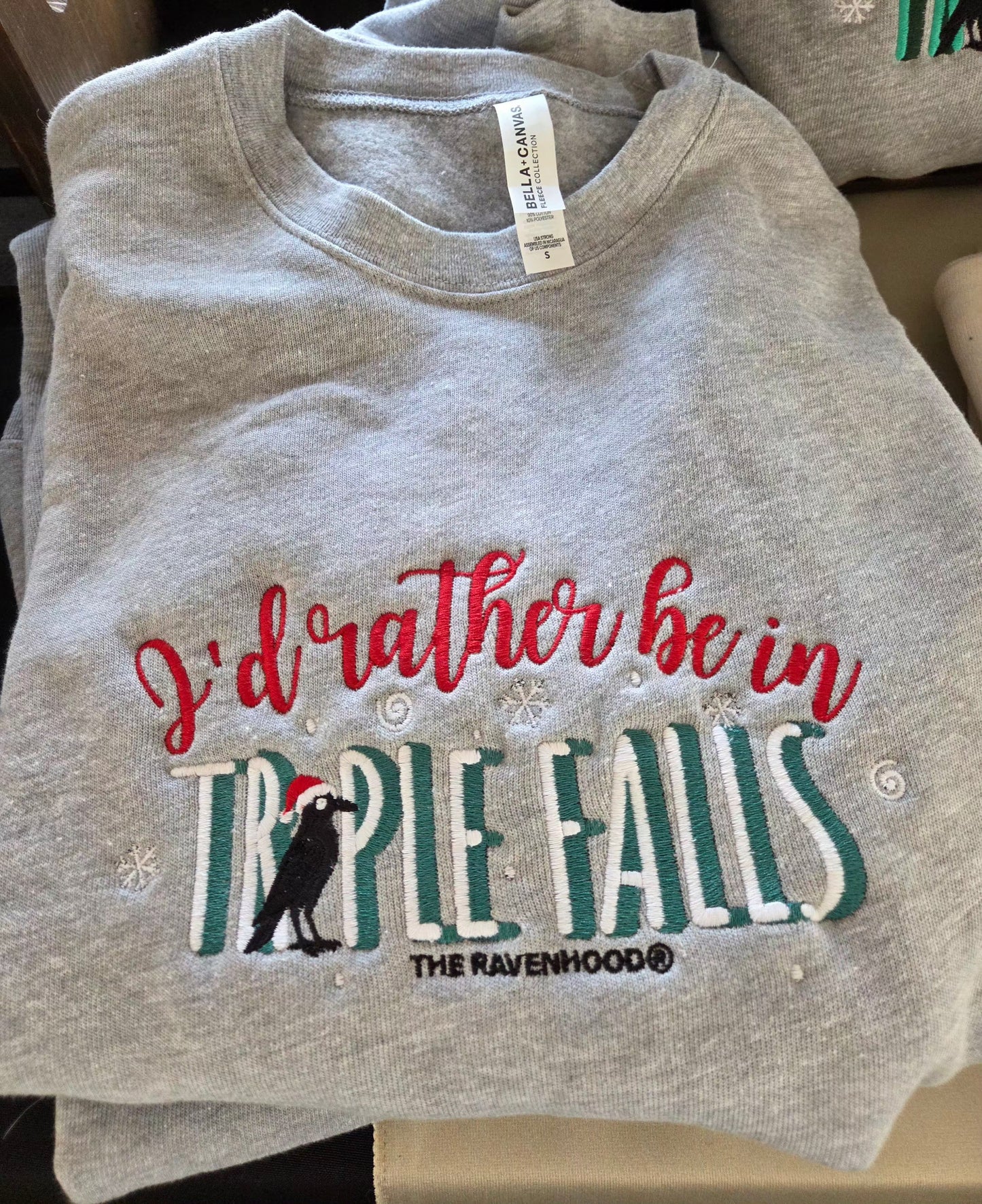 Rather Be In Triple Falls Christmas Embroidered Sweatshirt RAVENHOOD Fairytaleavenue