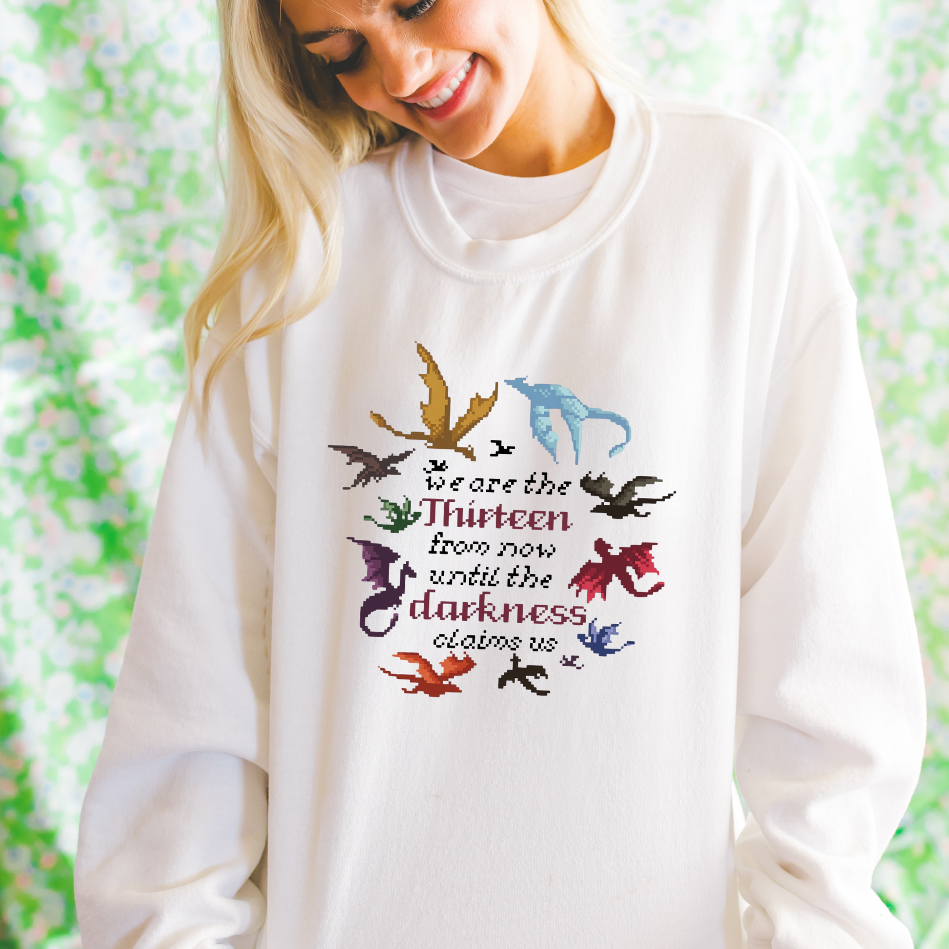 Bookish Dragons Embroidered Sweatshirt Fairytaleavenue