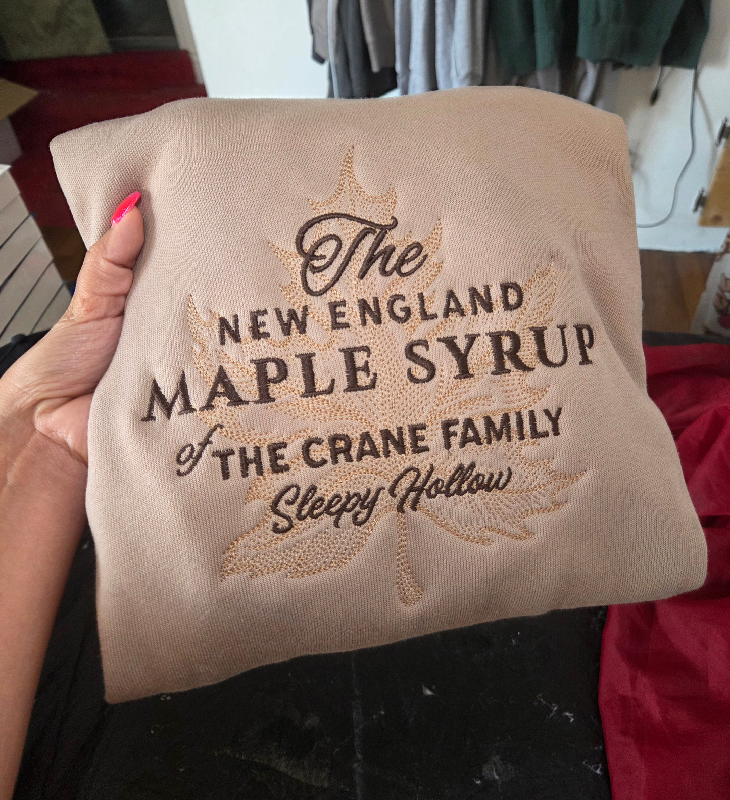 NE Sleepy Hollow Embroidered Sweatshirt Fairytaleavenue