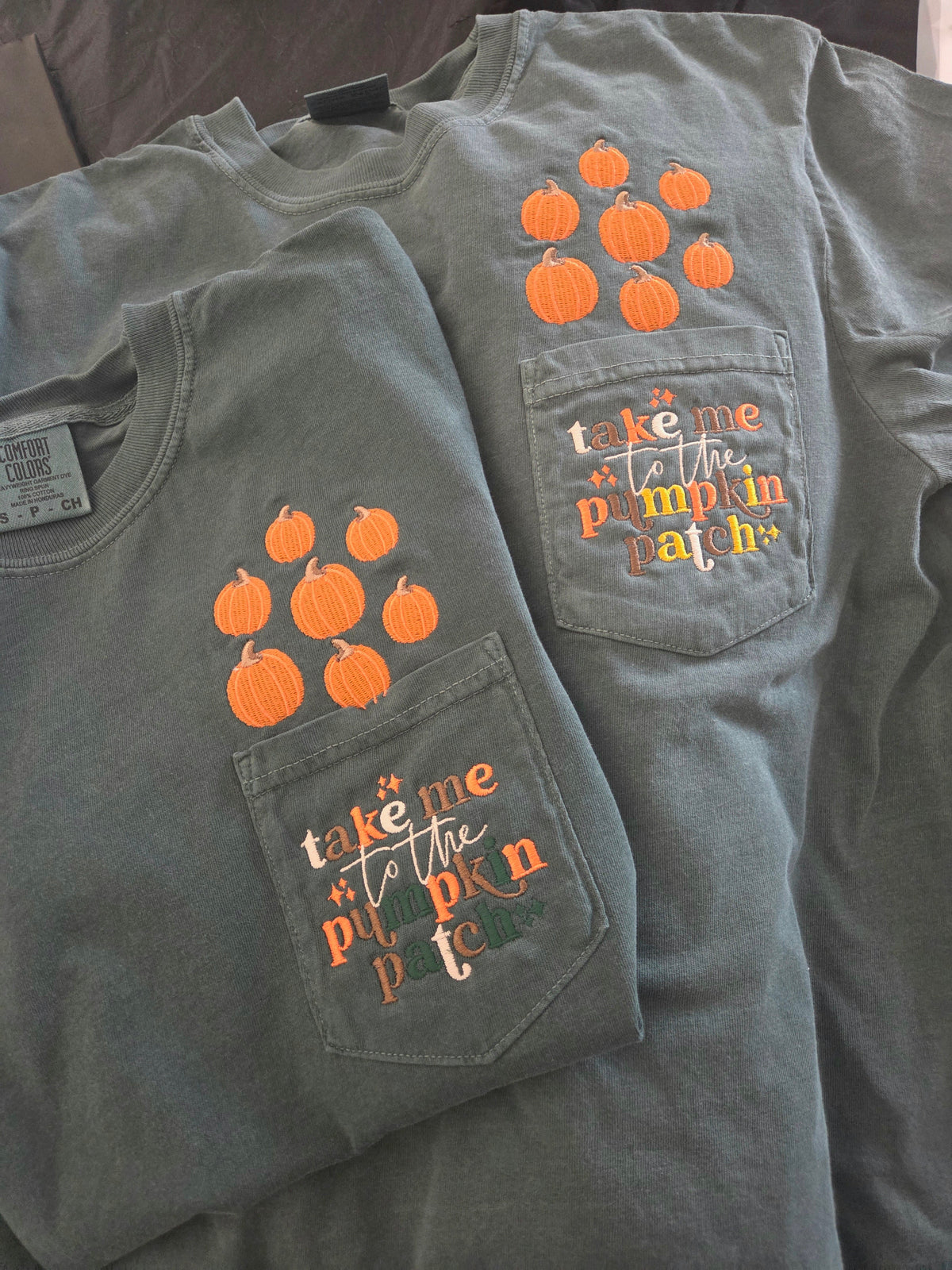 Pumpkin Patch Embroidered Pocket Tee Fairytaleavenue