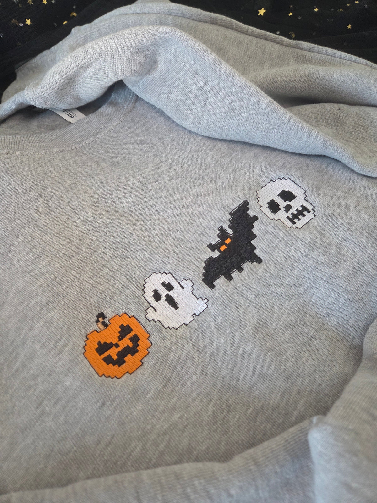 Spooky Pixel Embroidered Sweatshirt Halloween Fairytaleavenue