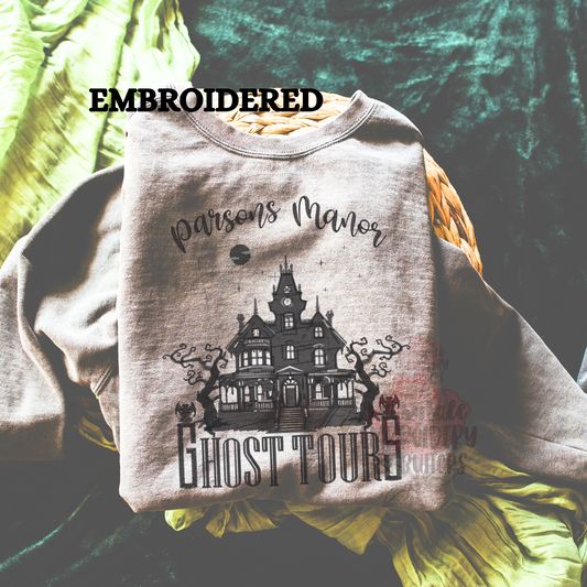 OFFICIALLY LICENSED HD CARLTON Spooky Parsons Ghost Tours Embroidered Sweatshirt Fairytaleavenue