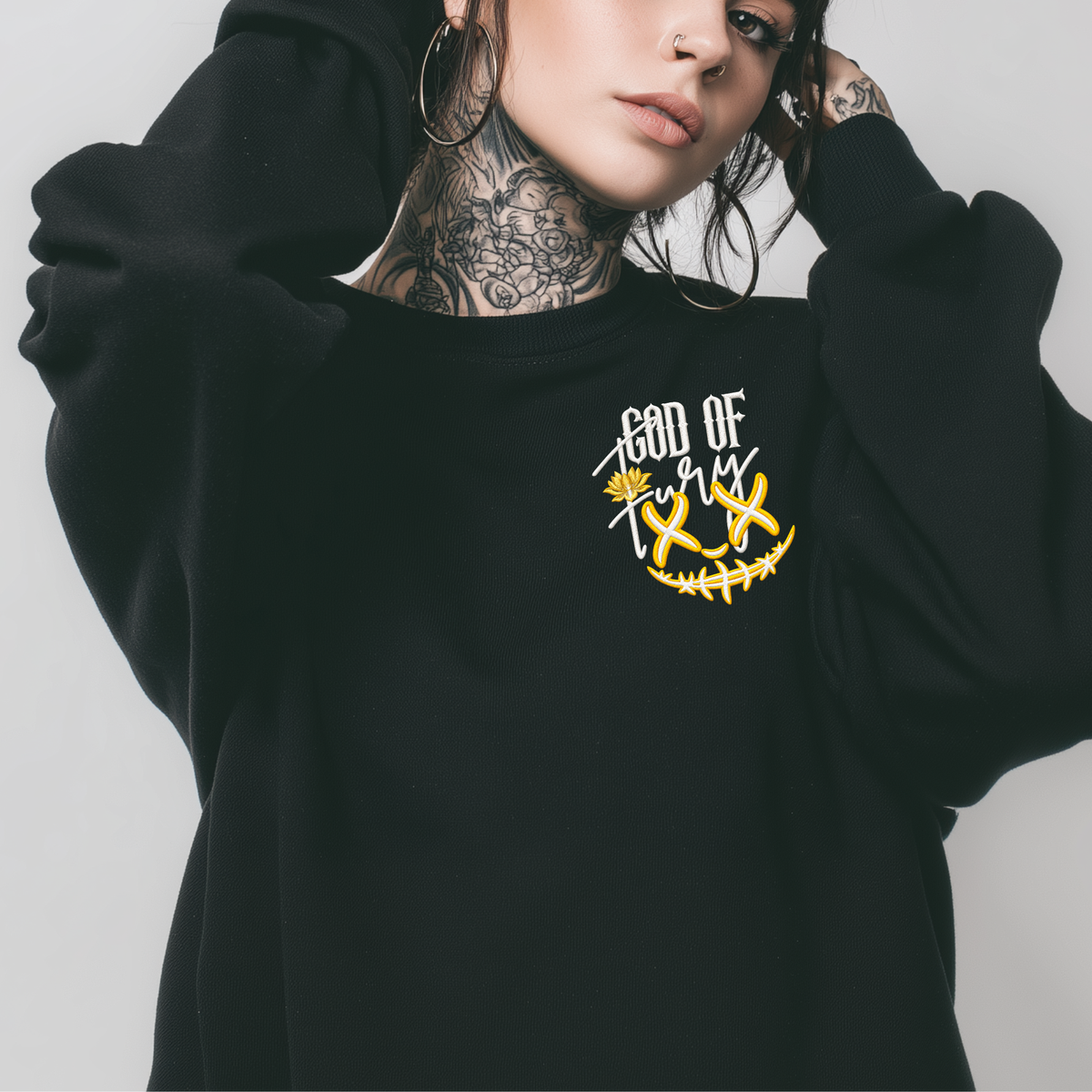 God Of Fury Licensed Embroidered Sweatshirt Fairytaleavenue