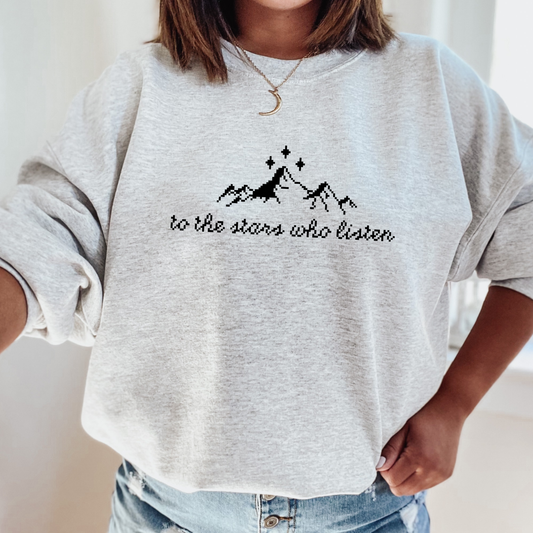 Starry Nights Embroidered Sweatshirt Fairytaleavenue