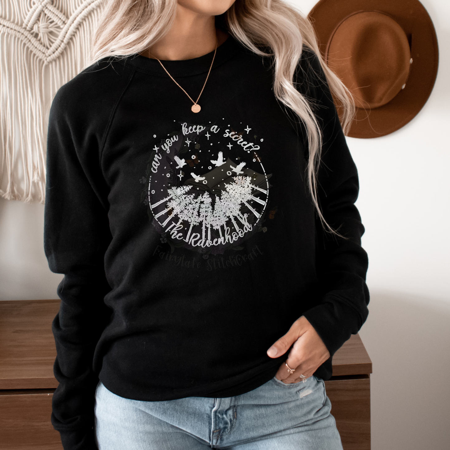 Can You Keep A Secret Embroidered Sweatshirt or Hoodie RAVENHOOD