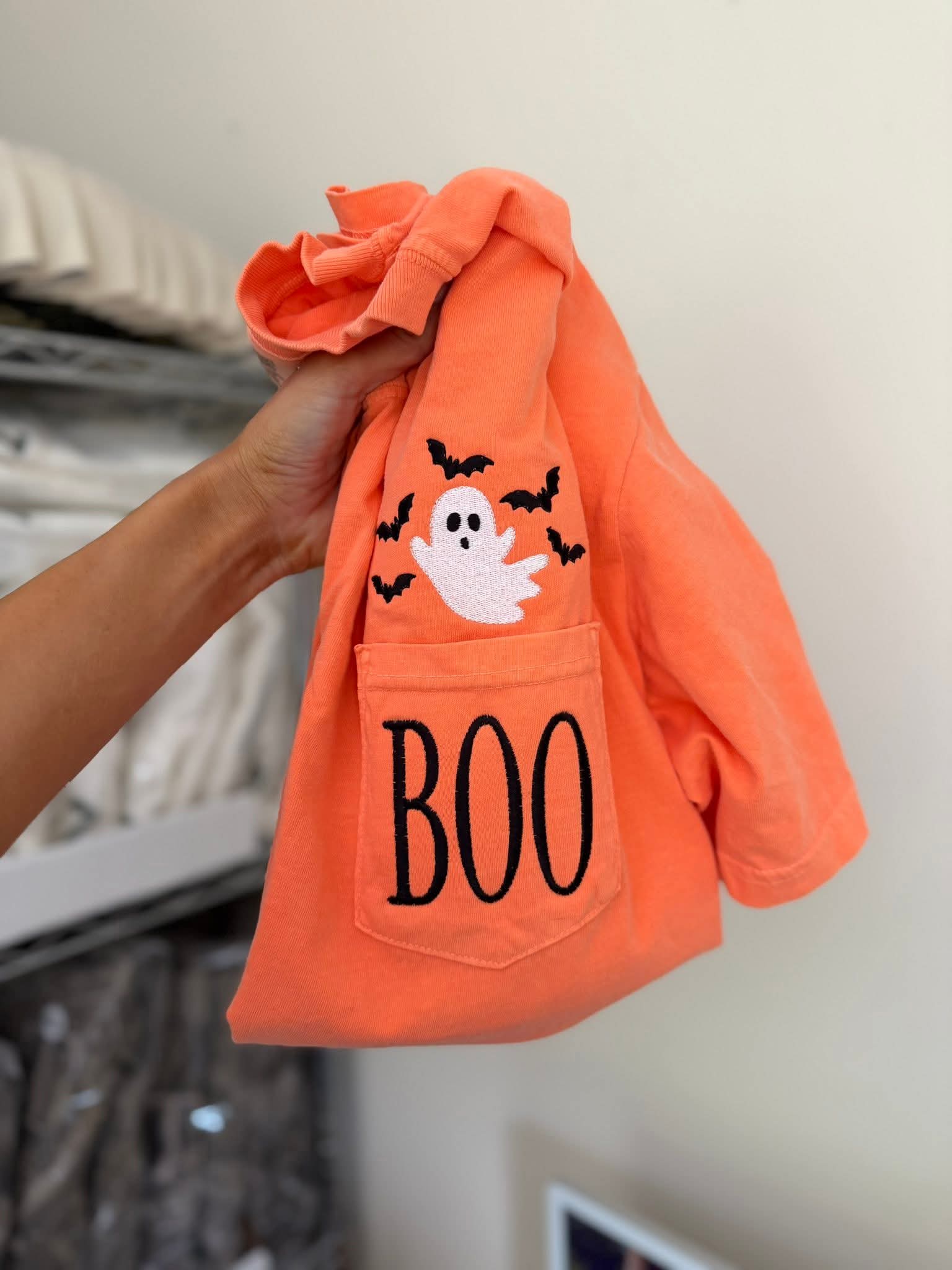 BOO Embroidered Pocket Tee Fairytaleavenue
