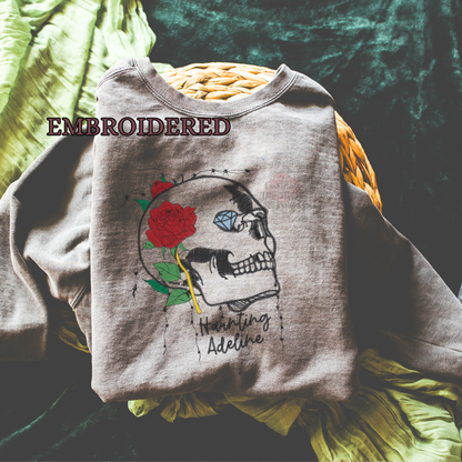 OFFICIALLY LICENSED HD CARLTON Haunting Adeline Skull Embroidered Sweatshirt Fairytaleavenue