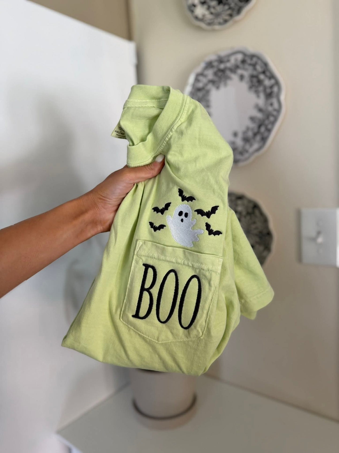 BOO Embroidered Pocket Tee Fairytaleavenue