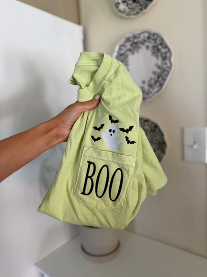 BOO Embroidered Pocket Tee Fairytaleavenue