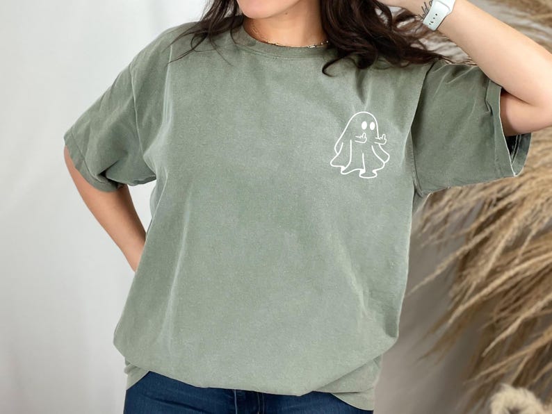 Ghost Middle Finger Embroidered Shirt Fairytaleavenue