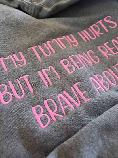 Tummy Hurts Embroidered Sweatshirt Fairytaleavenue