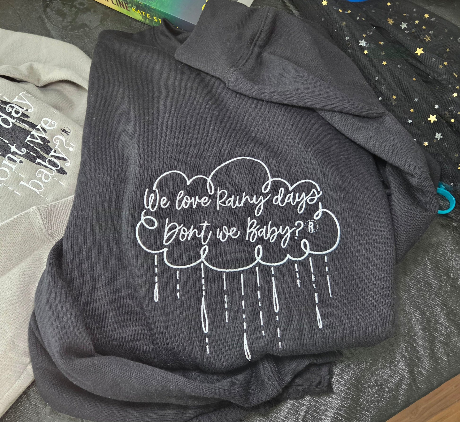 Rainy Days Cloud Embroidered Sweatshirt Fairytaleavenue