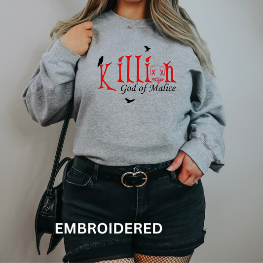 Licensed Killian God Of Malice Embroidered Sweatshirt Fairytaleavenue