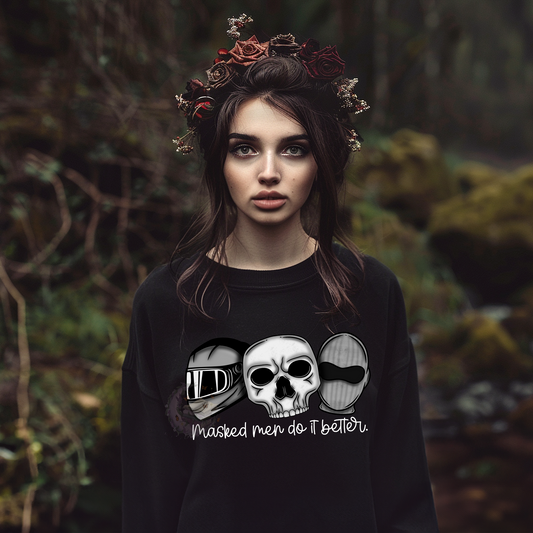 Masked Grey Men Tee Or Sweatshirt Fairytaleavenue