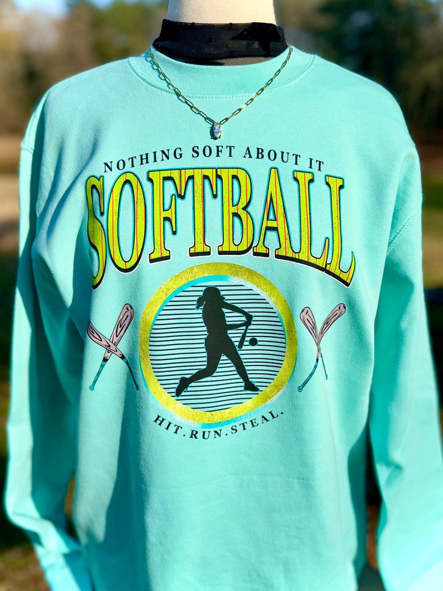 Nothing Soft About Softball Graphic Sweatshirt Fairytaleavenue