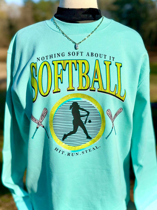 Nothing Soft About Softball Graphic Sweatshirt Fairytaleavenue