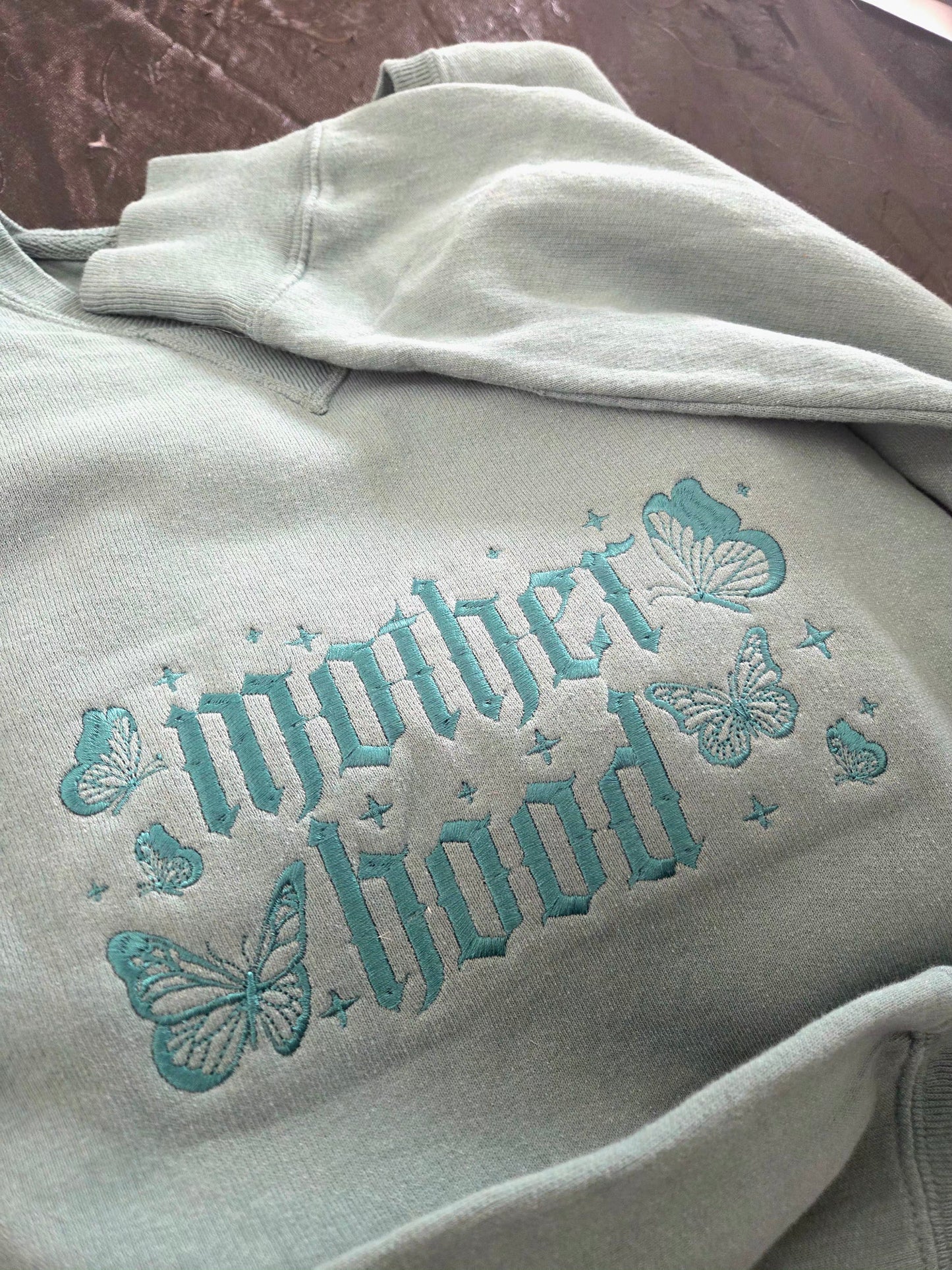 Mother Hood Crewneck Sweatshirt Embroidered Fairytaleavenue